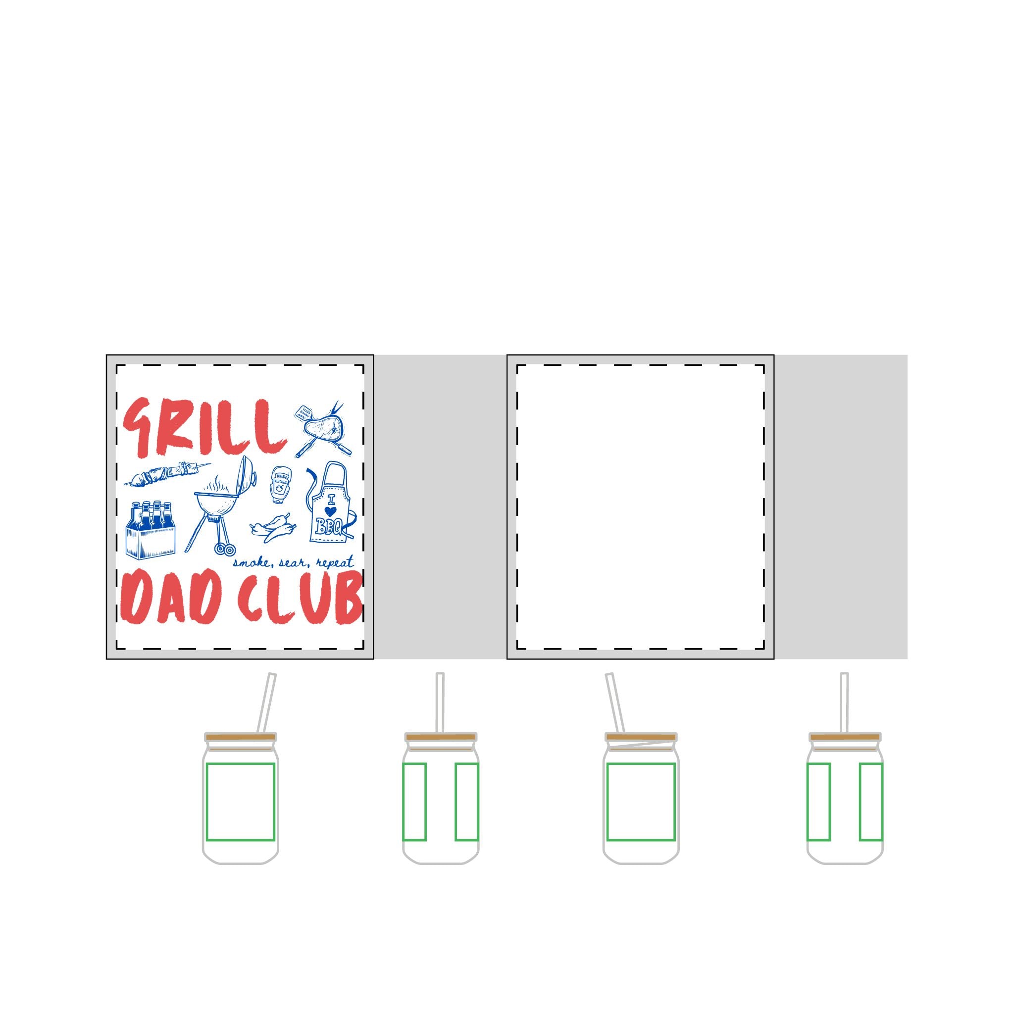Grill Dad Club 16oz Engraved Sipper Glass